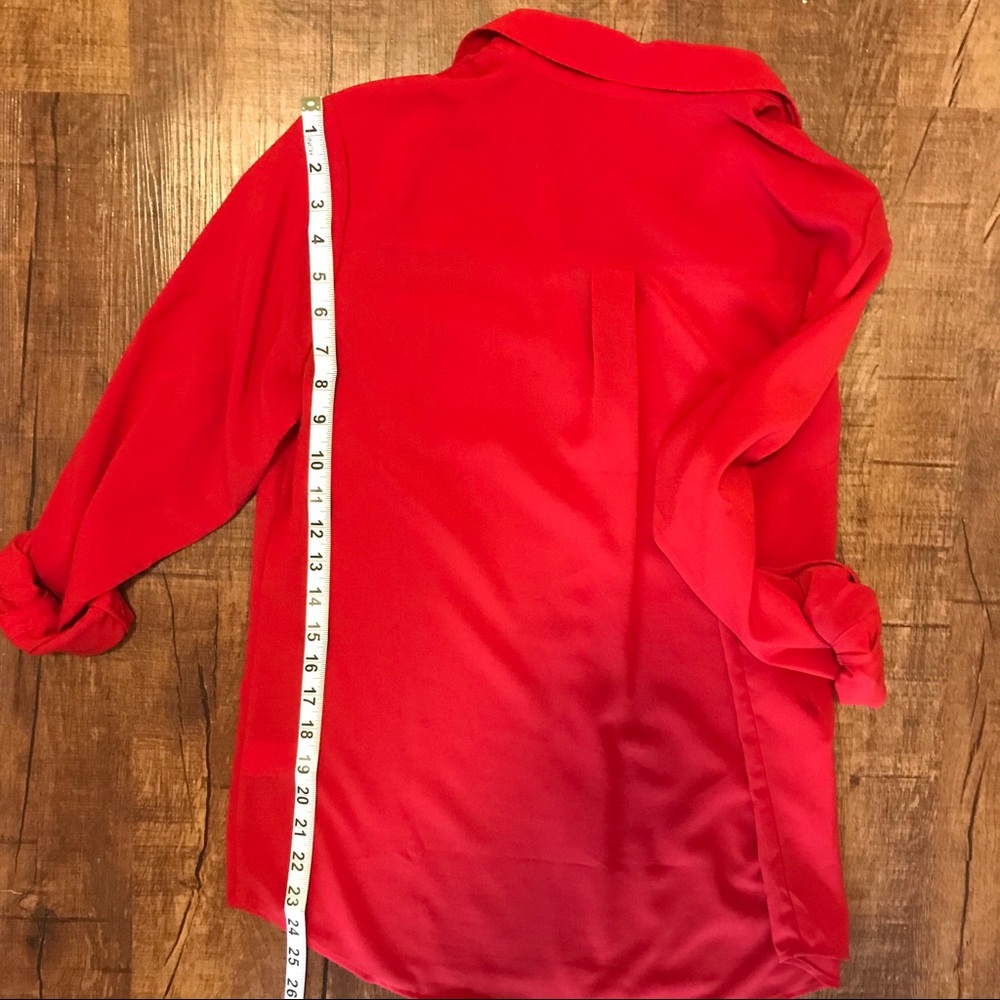 Talbots Red Long Sleeve Button-Down Or Tunic - image 7